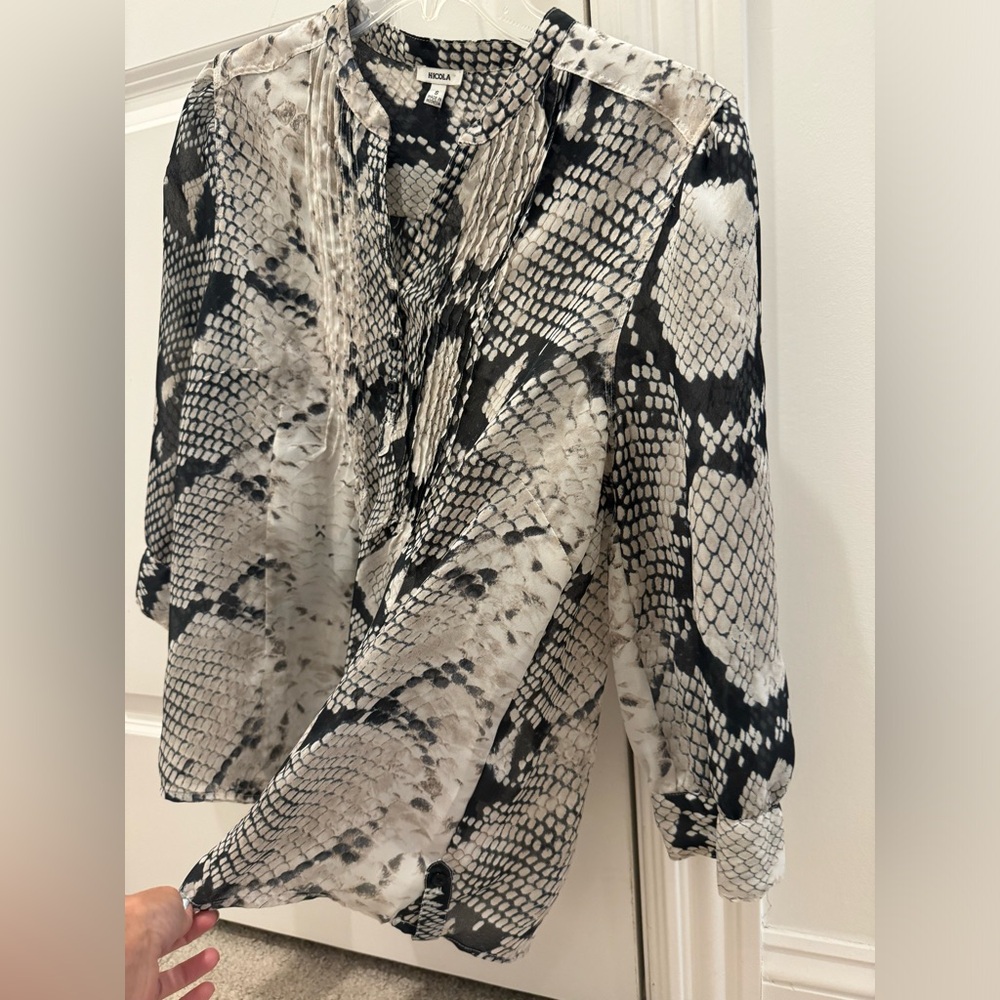 Nicola Y2K snakeskin blouse womens small